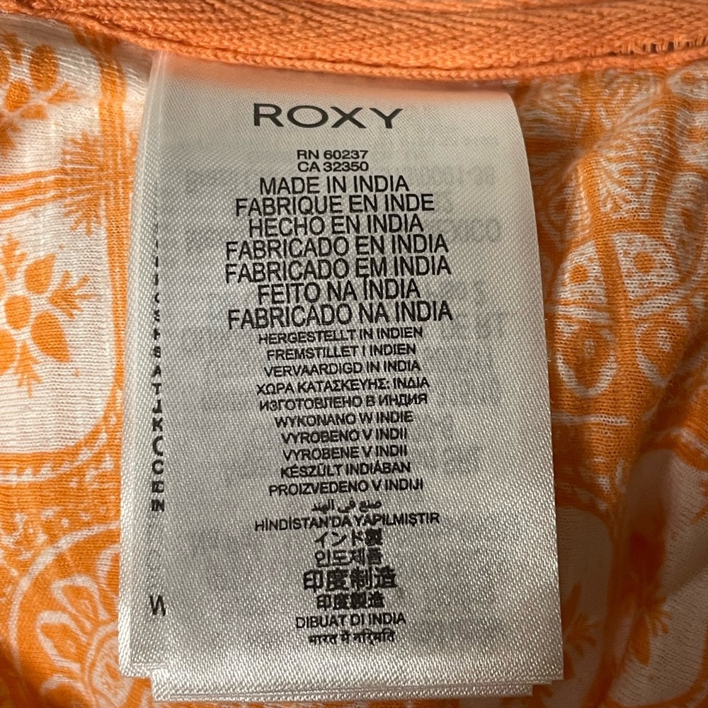 Roxy Orange & White Strapless Bandeau Top Women’s Size Medium - Picture 8 of 10